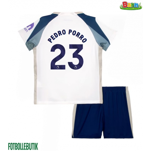 Tottenham Hotspur Pedro Porro #23 Hemmaställ Barn 2025-26 Kortärmad (+ Korta byxor)